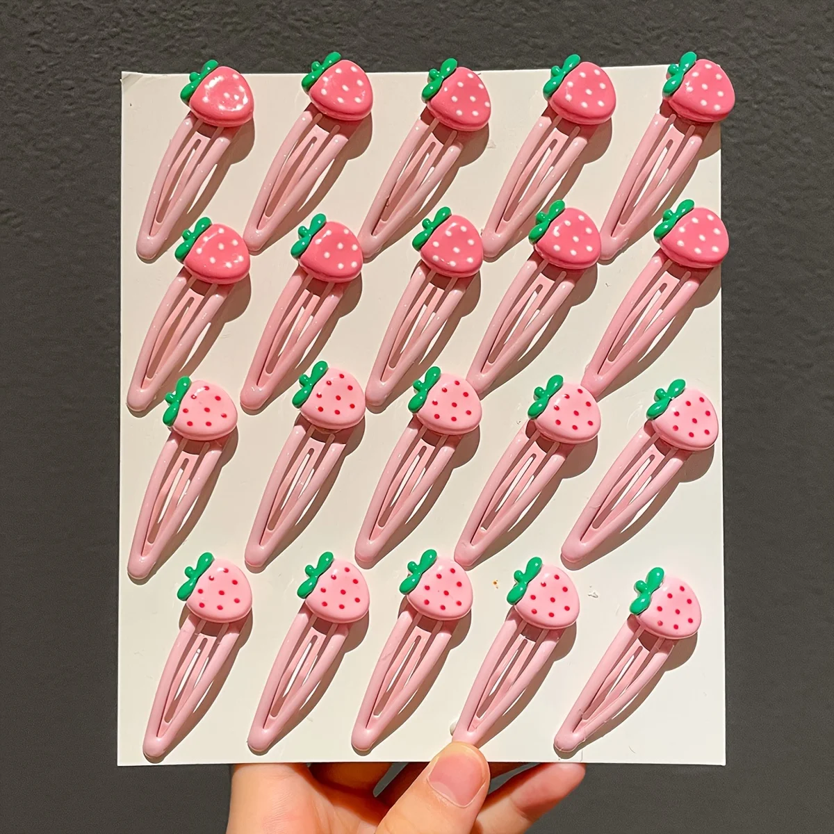 10pcs/20pcs 여성의 달콤한 딸기 머리핀 여성 깨진 머리 앞머리 작은 클립 머리 장식