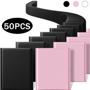 50-10PCS 블랙/핑크/화이트 버블 메일러 배달 패키지 포장 소규모 비즈니스 용품 버블 봉투 포장 가방 메일러