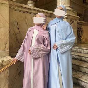 2024 여성을위한 중동 진주 이슬람 카디건 라마단 두바이 Abaya 드레스 럭셔리 이슬람 파티 Jalabiya 터키 모로코 Kaftan