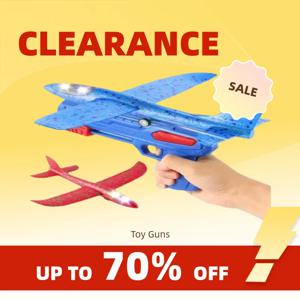 Clearance_Glowing Foam Aircraft 10M 발사기 캐터펄트 글라이더 항공기 총 장난감 어린이 야외 게임 버블 모델 슈팅 Flyi
