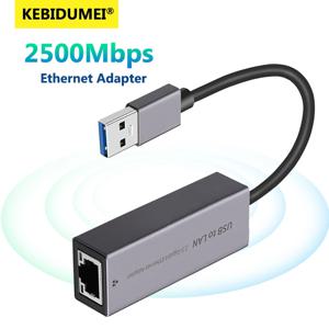 2.5G USB 이더넷 어댑터 2500Mbps USB3.0 Lan 네트워크 카드 USB C-RJ45 인터넷 어댑터(노트북 PC 용) Windows Mac OS USB-A/C