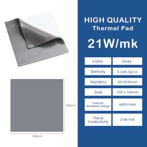 0.5/1.0/1.5/2.0/2.5/3.0/3.5/4.0mm 100x100mm 열 패드 21W/mk 100x50mm 절연 시트 열 패드 방열판 노트북 Pcb Led Rtx