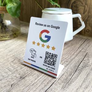 Google 리뷰 로그인 NFC 탭 스캔 리뷰 미국 Google 테이블 스탠드 디스플레이로 비즈니스 소매 레스토랑 매장