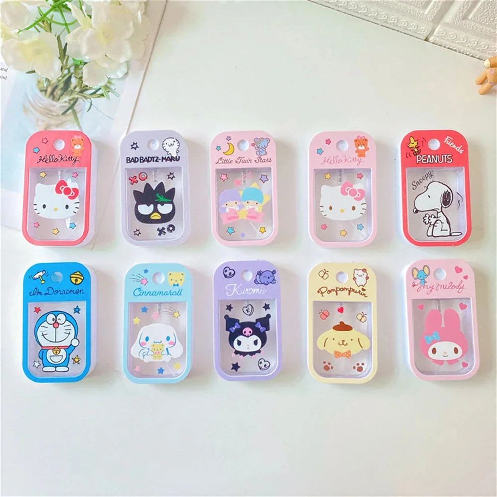 50ml Sanrio HelloKitty 휴대용 향수 스프레이 병 멜로디 Cinnamoroll Kuromi 리필 형 알코올 병 프레스 화장품 선물