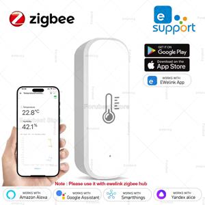 Ewelink ZigBee 스마트 온도 습도 센서 APP 원격 모니터링 온도계 Alexa Google Alice 용 습도계 컨트롤러