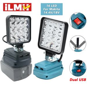 Makita 14.4V-18V 리튬 이온 배터리 랜턴 야외 손전등 4 인치 무선 LED 작업 조명 캠핑 램프 비상 조명