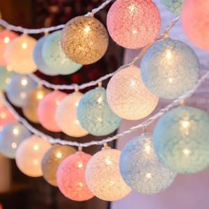 20LED 목화 공 문자열 조명 갈 랜드 요정 가로등 크리스마스 장식 홈 야외 웨딩 정원 파티오 조명
