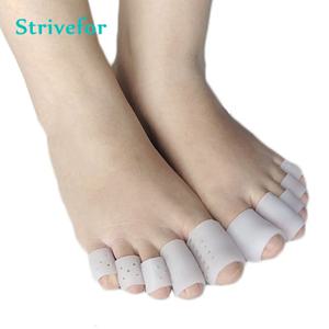 2pcs 부드러운 실리콘 튜브 피트 발가락 보호대 발 옥수수 물집 Bunion 보호 패드 마찰 방지 통기성 발가락 커버 쿠션