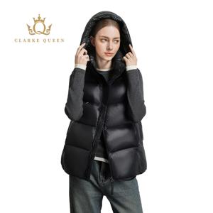 CLARKE QUEEN 2025 여성용 오리 다운 조끼 자켓 경량 패딩 겨울 겉옷 퍼퍼 캐주얼 따뜻한 두꺼운 짧은 코트