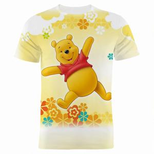 만화 3D 인쇄 크루 넥 느슨한 여성 티셔츠 디즈니 위니 푸우 여름 남성 티셔츠 반팔 streetwear 탑스