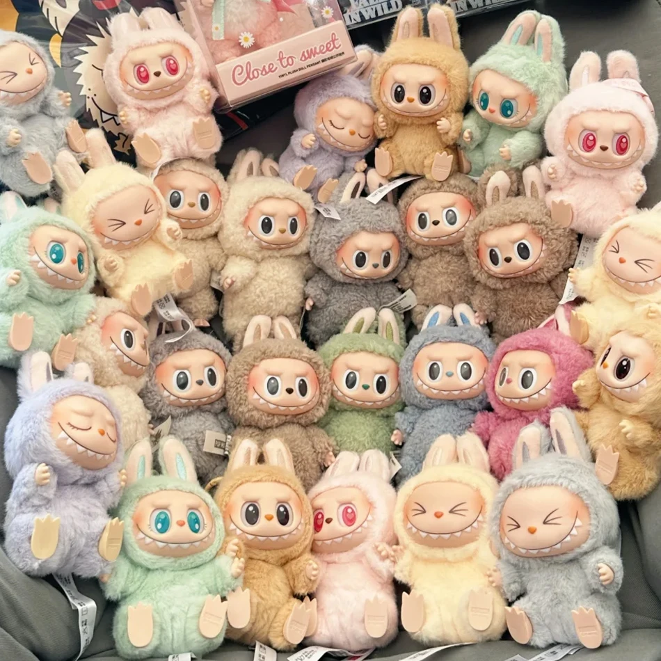 새로운 Labubu v1 v2 좌석 시리즈를 가지고 에너지 PVC 펜던트 인형 모델 Kawaii 괴물 블라인드 박스 선물 Labubu Macaron 3rd