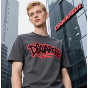 트렌드 DSQ Quadratic 여름 마이크로 루즈 남성 티셔츠 D2 유럽과 미국의 개성 트렌드 가을 탑 학생 바닥 셔츠
