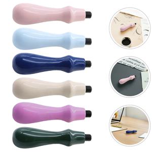 6 Pcs 나무 왁스 인감 핸들 스탬프 봉투 씰링 공예 도구 빈티지 스탬퍼 핸들 왁스 씰링 액세서리
