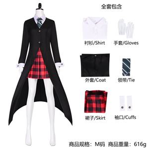 Soul Eater MAKA Cos 의류 Maga 동일한 세트 할로윈 코스프레 애니메이션 공연 의류 윈드 브레이커 격자 무늬 스커트 세트