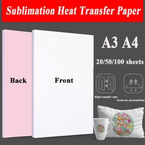20/100 매 A4 A3 폴리 에스터 티셔츠 쿠션 직물 천 전화 케이스 인쇄 디자인 용 승화 열전 사 용지
