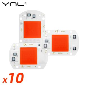 10 개/몫 COB 칩 LED 성장 빛 전체 스펙트럼 AC 220V 110V 50W 30W 20W 10W Phyto 램프 필요 없음 드라이버 실내 식물 성장 램프