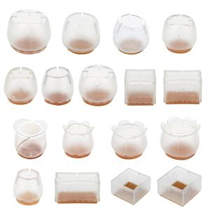 16pcs 가구 다리 실리콘 직사각형 사각형 라운드 의자 다리 모자 피트 패드 가구 테이블 커버 나무 바닥 보호기