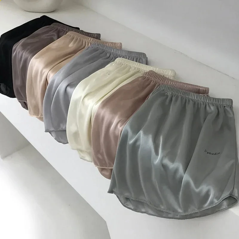 편안한 느슨한 짧은 바지 여성 부드러운 얼음 실크 streetwear 학생 소녀의 반바지 여성 섹시한 해변 조깅 반바지 여름