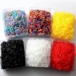 1000/2000Pcs 소녀 다채로운 작은 고무 밴드 포니 테일 홀더 껌 Scrunchie 탄성 헤어 밴드 어린이 귀여운 헤어 액세서리