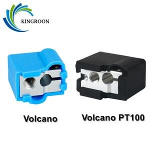 KINGROON VOLCANO 가열 블록 압출기 알루미늄 핫 엔드 화산 PT100 가열 블록 실리콘 케이스 커버 3D 프린터 부품