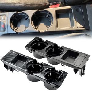새로운 더블 홀 자동차 스타일링 프론트 센터 콘솔 스토리지 박스 코인 + BMW E46 시리즈 1999-2006 용 컵 홀더 51168217953