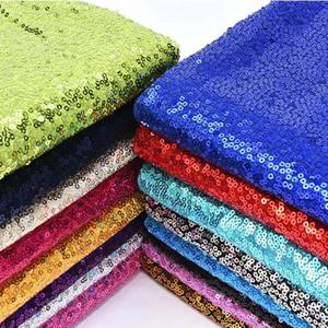 새로운 Glitzy 자수 스팽글 패브릭 소재 골드 실버 반짝 이는 패브릭 Clothsing 만들기 파티 이벤트 테이블 커버 장식