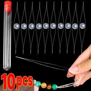 1/10pcs DIY 구슬 바늘 씨앗 구슬 바늘 큰 눈 페르시 바늘 접을 수있는 구슬 핀 오픈 바늘 보석 만들기 도구