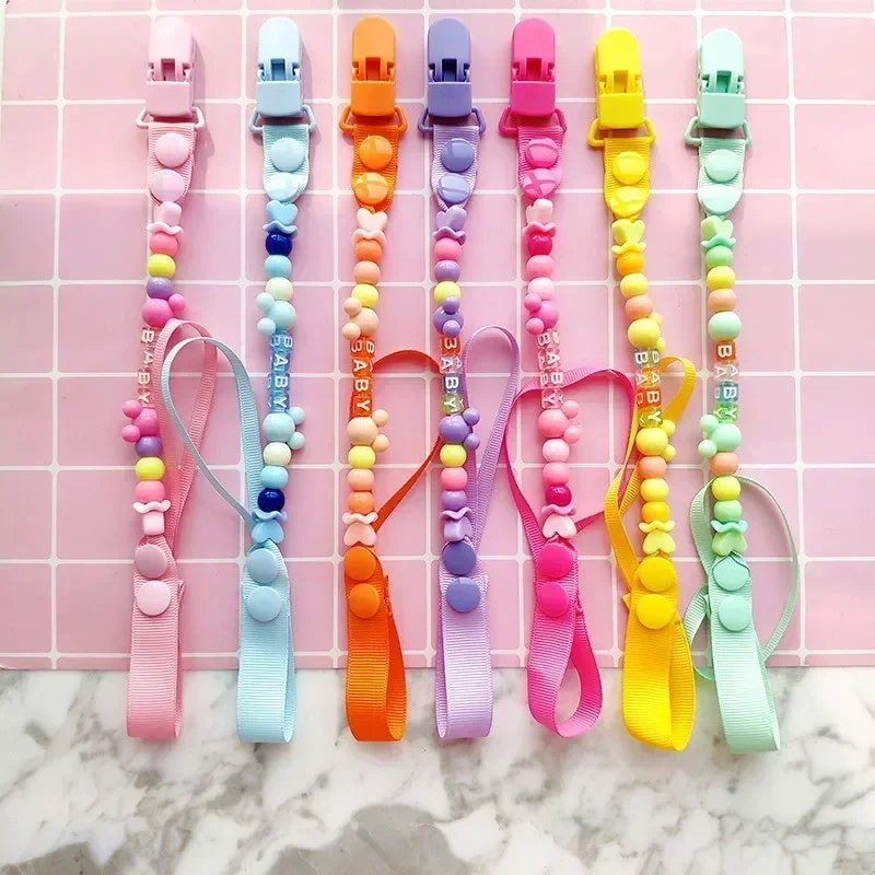 젖꼭지 체인 클립 수제 홀더 실리콘 젖꼭지 체인 아기 Teether 아기 선물을위한 젖니가 남 체인 소녀 소년 Accesorios