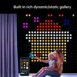 RGB LED 블루투스 제어 커튼 조명 스마트 커튼 문자열 빛 App DIY 그림 텍스트 Led 디스플레이 스마트 LED RGB 문자열 빛