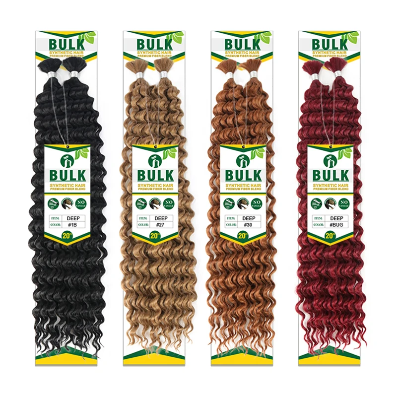 Julianna 벌크 합성 헤어 브레이드 컬러 30 블론드 딥 웨이브 번들 Boho Braids 합성 헤어 익스텐션