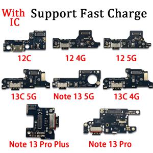 Xiaomi Redmi 12C 13C 12 4G 5G Note 13 Pro Plus USB 충전기 독 커넥터 보드 충전 포트 마이크 플렉스 고속 충전