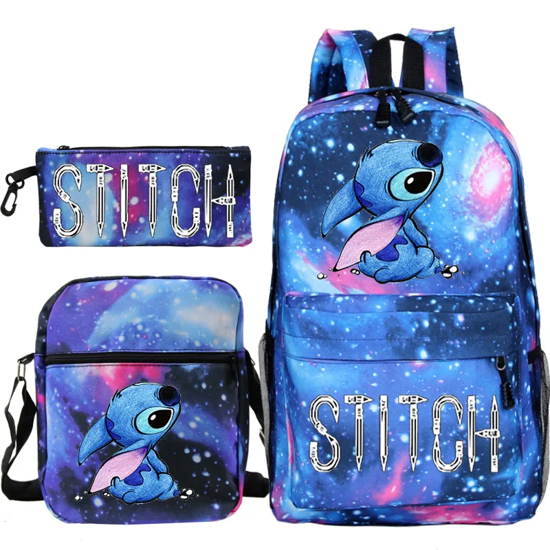 3 개/대 디즈니 스티치 어린이 배낭 만화 스티치 인쇄 유치원 연필 케이스 소년 소녀 어깨 가방 어린이 Schoolbag 선물