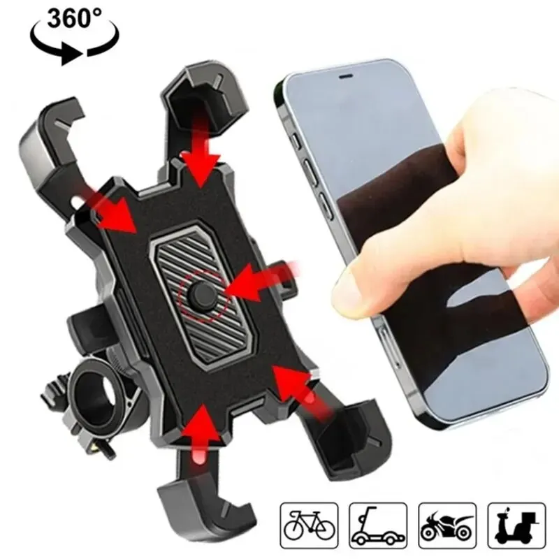 새로운 360 °   아이폰에 대 한 회전식 자전거 전화 홀더 Xiaomi 승마 MTB 자전거 모토 오토바이 스탠드 브래킷 미끄럼 방지 사이클링