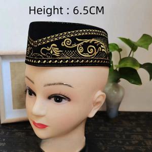 이슬람 모자 남성용 의류 세금 제품 터키 무료 배송기도 말레이시아 보트 모자 Kippa 이슬람 Kufi Topi Black 03215