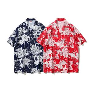 VIP 맞춤형 캐주얼 패션 하와이안 셔츠, 휴가 데일리 탑 그레이드 체육관 우아한 꽃 패턴 인쇄 소셜