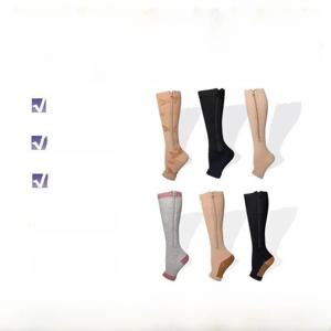 아마존 지퍼 오픈 토 압축 양말, 지퍼 삭스 압축 양말, 아름다운 다리 탄성 양말