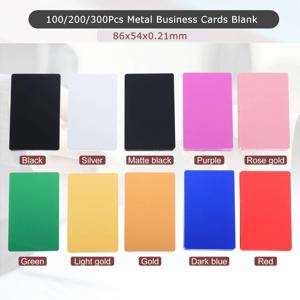 100/200/300Pcs 빈 금속 명함 0.21mm 두께 3.4x2.1 인치 알루미늄 레이저 사용자 정의 DIY에 대 한 인쇄 가능한 이름 카드를 조각