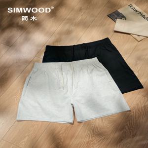 SIMWOOD 2024 여름 뉴 오버 사이즈 240gsm 경량 쿨 느낌 패브릭 Loungewear 반바지 남성 편안한 스웨트 반바지