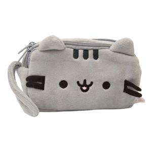봉제 연필 케이스 귀여운 고양이 메이크업 가방 대용량 휴대용 봉제 동물 편지지 보관 주머니 지퍼 클로저 펜 케이스