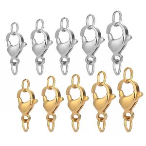 25Pcs 스테인레스 스틸 랍스터 걸쇠 점프 링 후크 커넥터 팔찌 목걸이 체인 DIY 쥬얼리 결과 용품 만들기