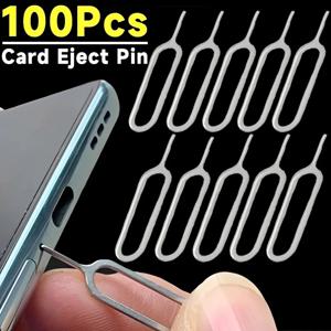 100-1Pcs Sim 카드 트레이 꺼내기 핀 제거 바늘 오프너 이젝터 Iphone15 14 삼성 Xiaomi 유니버설 트레이 꺼내기 핀