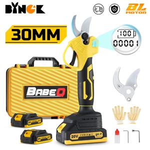 30MM 21V 브러시리스 전기 가지 치기 전단 무선 전기 가위 Makita 18V 배터리 용 상자가있는 배터리 과일 나무 분재