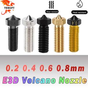 E3D 화산 노즐 Vyper Artillery Sidewinder X1&X2 Genius Pro Hotend 용 하드 스틸 황동 PTFE 도금 3D 인쇄