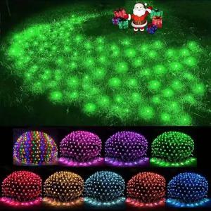 EU/US 플러그 크리스마스 Garlands LED 문자열 크리스마스 그물 조명 요정 크리스마스 파티 정원 웨딩 장식 커튼 라이트 220V/110V