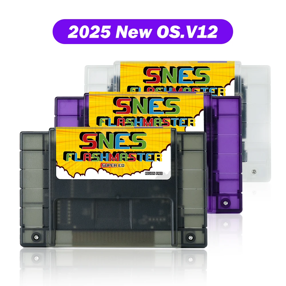 3000 in 1 OS V12 SNES 플래시마스터 카트리지 카드 (8GB TF 카드 포함) 닌텐도 SNES 게임 콘솔용 게임 카드
