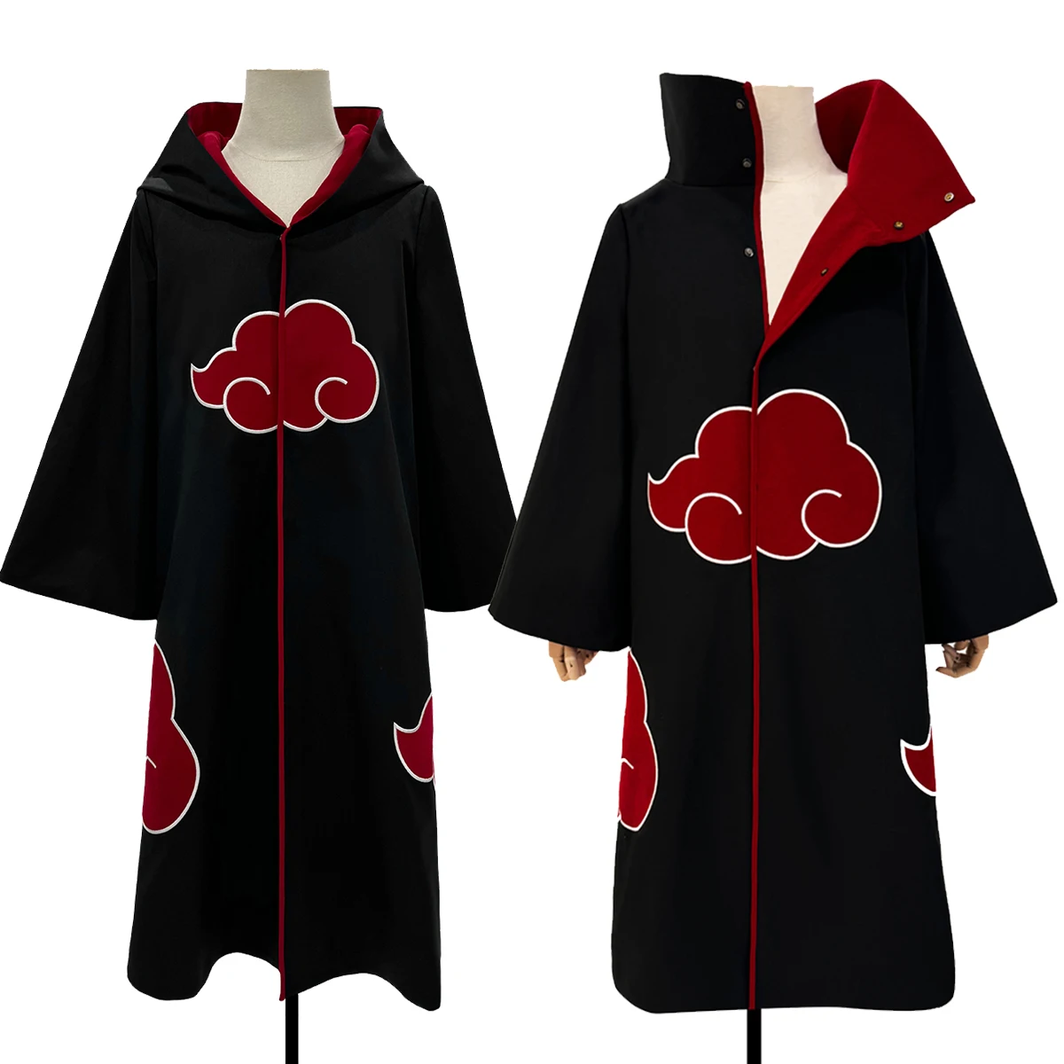 HOLOUN 애니메이션 Uchiha Itachi Uchiha 사스케 코스프레 의상 자수 호크 팀 망토 통증 Konan Sasori 크리스마스