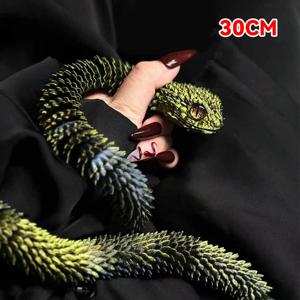 3D 인쇄 뱀 회전식 관절 뱀 공동 이동성 동물 시뮬레이션 모델 사무실 데스크탑 장식 홈 장식 어린이 선물