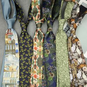 패션 8CM Wdith 우아한 넥타이 빈티지 레트로 꽃 인쇄 넥타이 성인 남성 캐주얼 데일리 Neckwear 웨딩 파티 Cravate