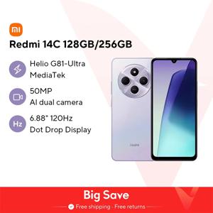 샤오미 레드미 14C NFC 스마트폰, MediaTek Helio G81-Ultra 6,88 스크린, 120 Hz 듀얼 카메라, IA 50 MP