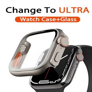 Apple Watch S10 용 유리 + 케이스 42mm 46mm 화면 보호기 커버 iWatch 시리즈 10 46mm 42mm 용 울트라 범퍼 케이스 커버로 변경